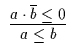 $\begin{array}{c}\infer{a \leq b}{a \cdot \overline{b} \leq 0}\end{array}$